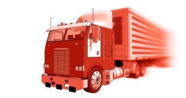 kamyon taslak taşıma 3D illüstrasyon