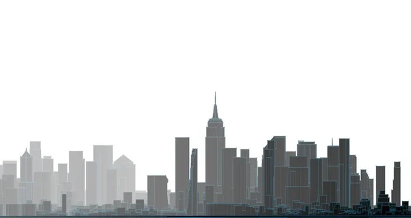 Nowoczesne Miasto Panorama Ilustracja — Zdjęcie stockowe