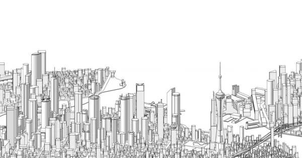 Современная Панорама Города — стоковое фото