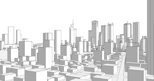 Modern Stad Panorama Illustration — Stockfoto