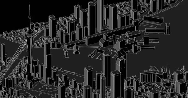 Modernes Stadtpanorama Illustration — Stockfoto