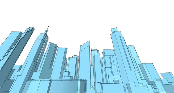 Modern City Panorama Illustration — Stock Photo, Image