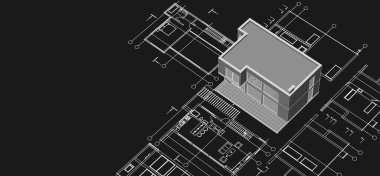 Modern ev planı 3d illüstrasyon