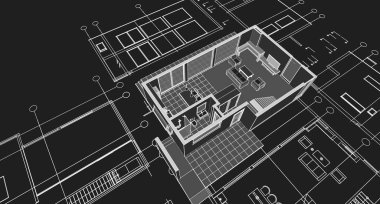 Modern ev planı 3d illüstrasyon