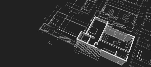 Plan Maison Moderne Illustration — Photo