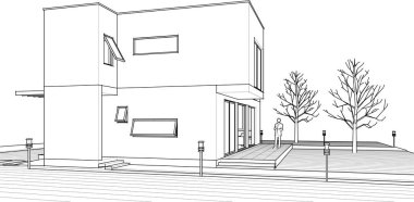 Modern ev planı 3d illüstrasyon