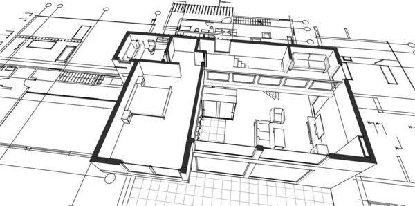 Modern ev planı 3d illüstrasyon