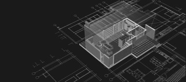 Modern ev planı 3d illüstrasyon