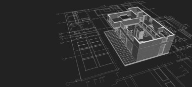 Modern ev planı 3d illüstrasyon