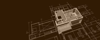Modern ev planı 3d illüstrasyon