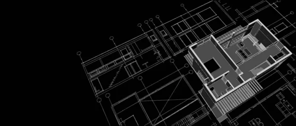 Plan Maison Moderne Illustration — Photo