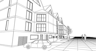 ev geleneksel mimarisi 3d illüstrasyon