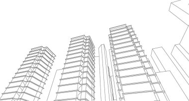 soyut mimari 3d resimleme arkaplanı