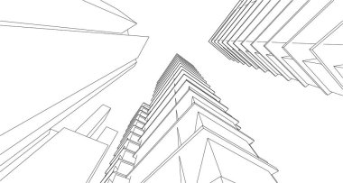 soyut mimari 3d resimleme arkaplanı