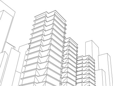 soyut mimari 3d resimleme arkaplanı