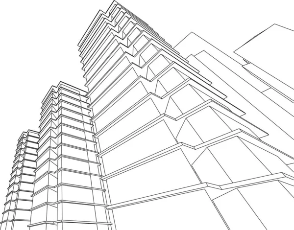 Architecture Abstraite Illustration Fond — Image vectorielle