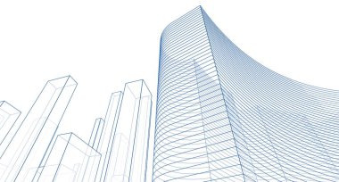 soyut mimari 3d resimleme arkaplanı