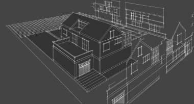 Modern ev planı 3d illüstrasyon