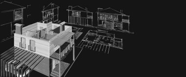 ev planı mimari konsepti 3D oluşturma