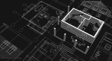 ev planı mimari konsepti 3D oluşturma