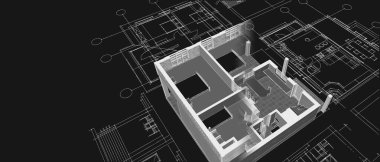 ev planı mimari konsepti 3D oluşturma