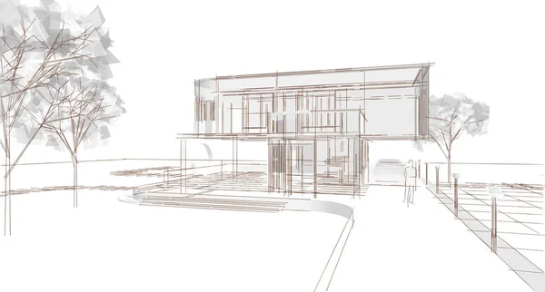 Maison Architecture Croquis Illustration — Photo