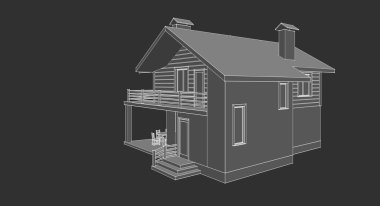 Eski bir evin 3 boyutlu görüntüsü