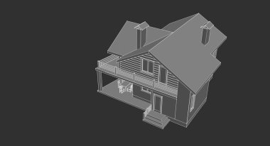 3D planlı ev çizimi