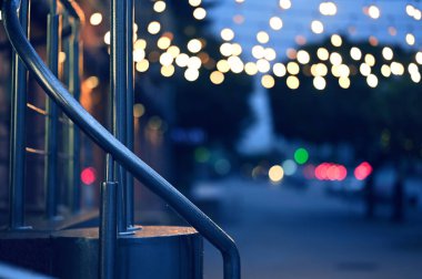 night lights in city park, abstract background