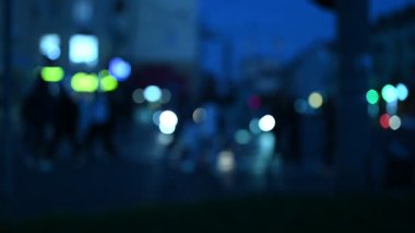 Bulanık şehir gecesi Bokeh arkaplanı