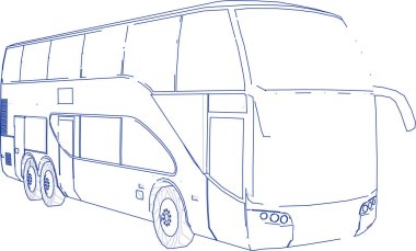 Bir otobüs çizimi. vektör illüstrasyonu.