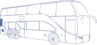 Beyaz çizgileri olan modern şehir otobüsü. vektör illüstrasyonu