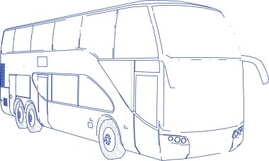 Mavi otobüsün çevresi.