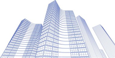 3d mimari sanat, vektör illüstrasyonu