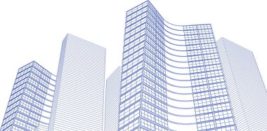 Gökdelenleri olan modern bina