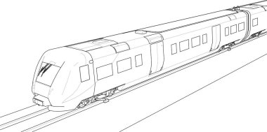 beyaz arka planda bir tren. 3d oluşturma