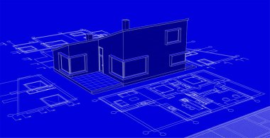 Mimarinin soyut tasarımı, mimari arkaplan veya kablo - çerçeve.