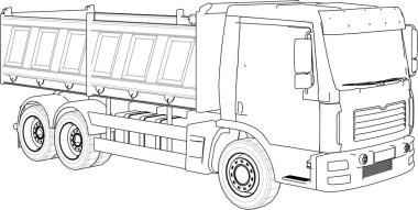 Modern bir kamyonun görüntüsü.