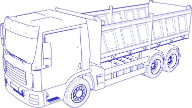 Bir kamyonun vektör çizimi
