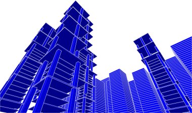 3d mimari sanat, vektör illüstrasyonu