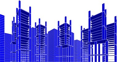 3d mimari sanat, vektör illüstrasyonu