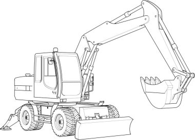 Bir buldozerin vektör çizimi