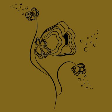 Doodle stilinde Çiçek İllüstrasyonu