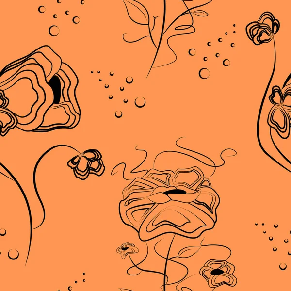 Doodle tarzında vektör çiçeksiz desen
