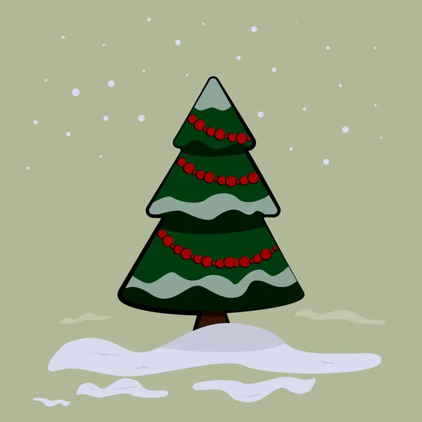 Illustrazione Vettoriale Albero Natale — Vettoriale Stock