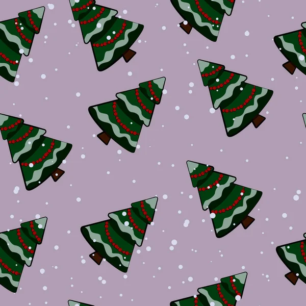 Kar vektörü illüstrasyonunda Noel ağacının kusursuz deseni.