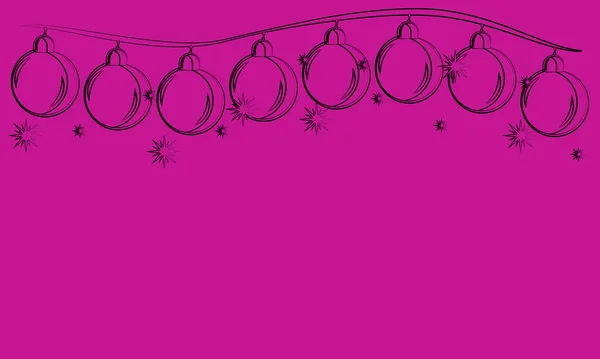 Guirlande Noël Dans Style Griffes Sur Fond Violet — Image vectorielle