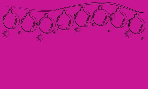 Mor arka planda karalama tarzında Noel çelengi.