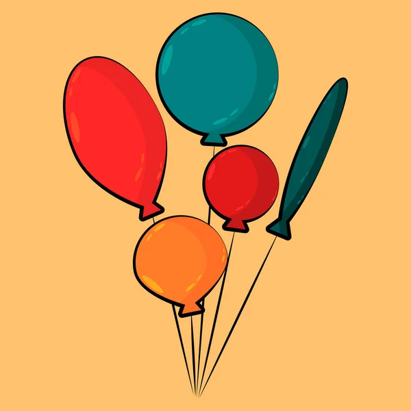 Ilustración Vectorial Globos Multicolor — Vector de stock