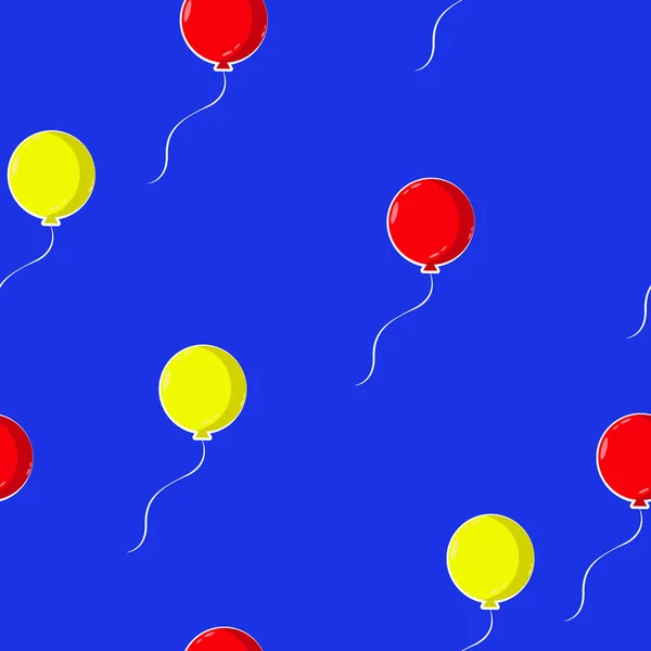 Vector Seamless Pattern Red Yellow Balloons — Stock Vector